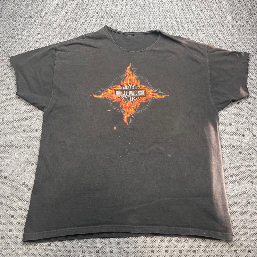 VTG 2009 Harley Davidson T-Shirt Distressed Cut Sun Faded PA State College XL